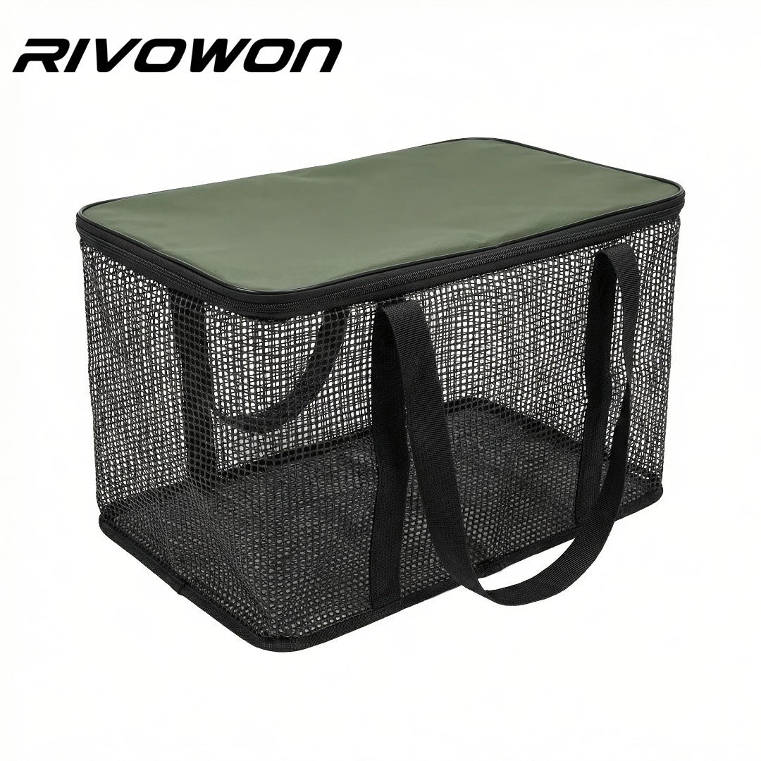 Military Green Foldable Mesh Fishing Catch Basket