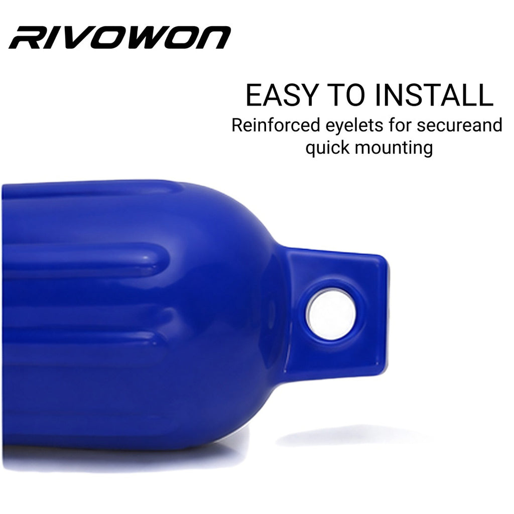22.8in Ribbed PVC Boat Fender for Docking Protection