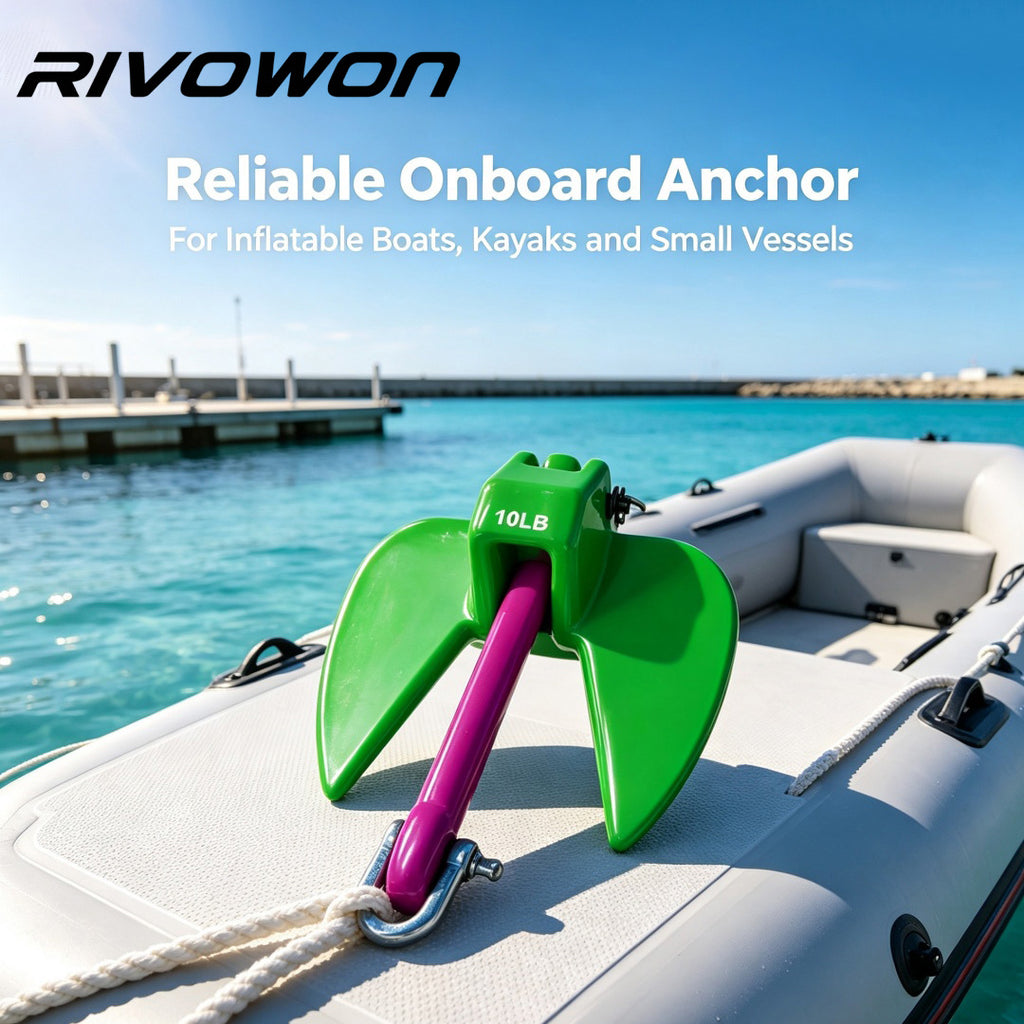 4.5KG/10LB Foldable Fluke Boat Anchor with Galvanized D Shackle