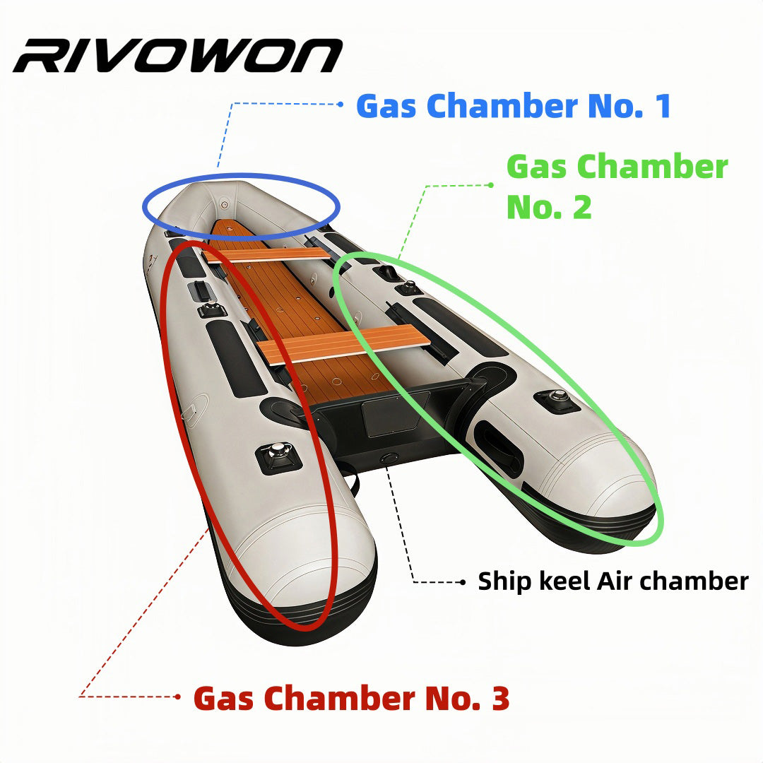 RIVOWON SD400 Inflatable Dinghy  Air Floor with EVA Decking