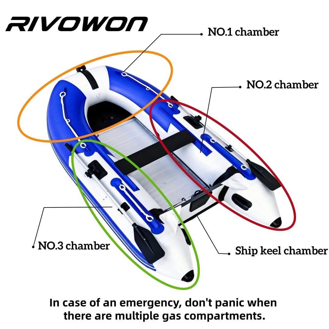 Blue  white Inflatable Dinghy Boat