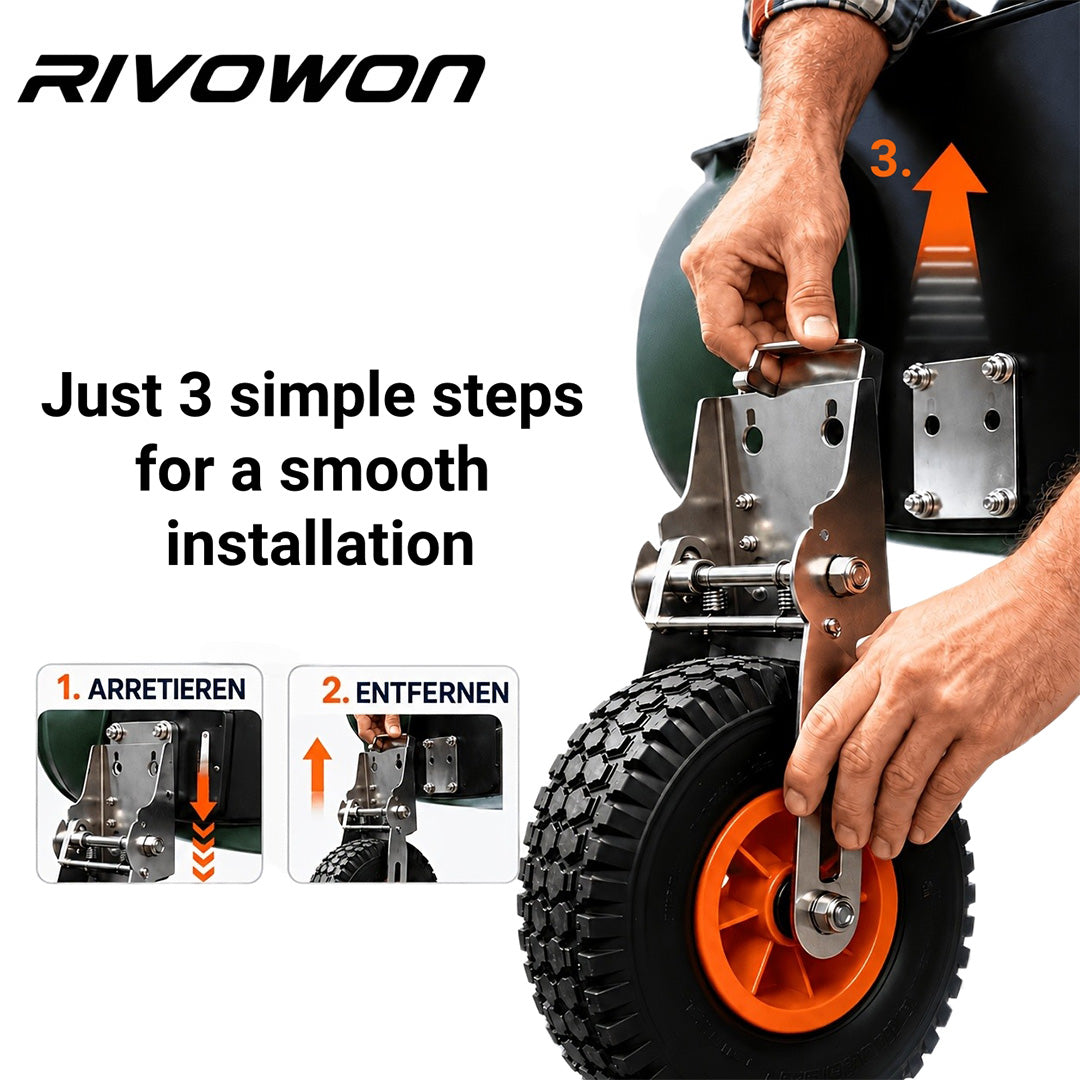 Inflatable Boat Launching Wheels with 10.2in Pneumatic Tires