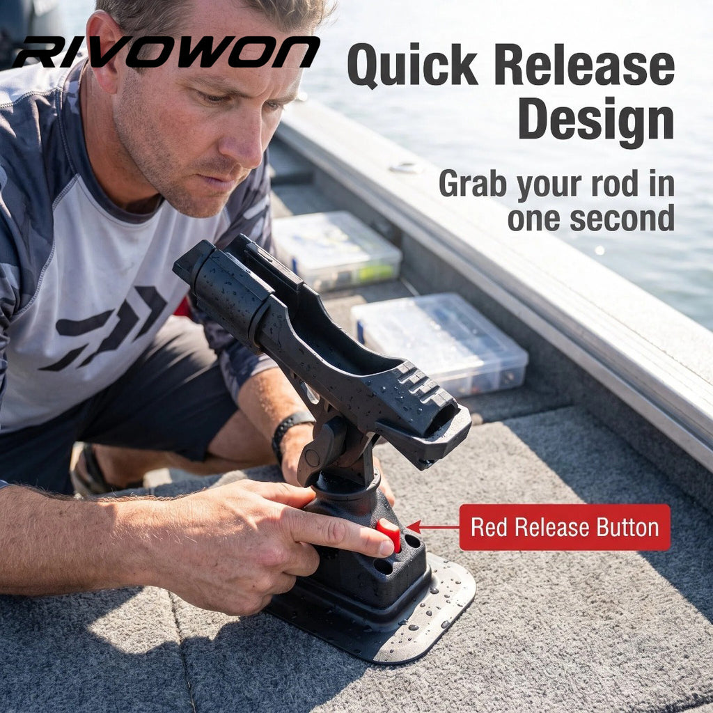 Dual Mount Bases Fishing Rod Holder for Kayak