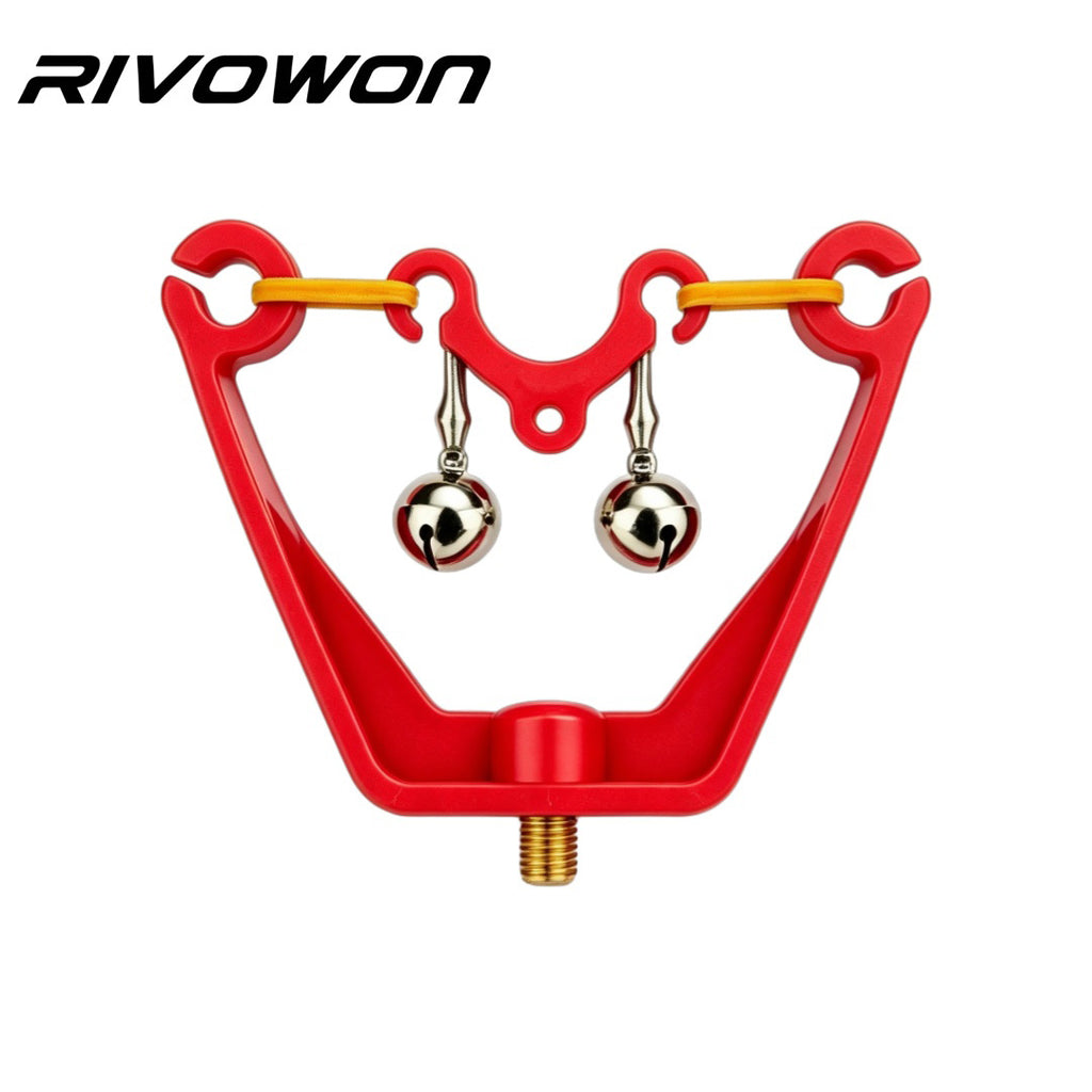 Carp Fishing Rod Rest with Dual Bite Alarm Bells and M8 Thread