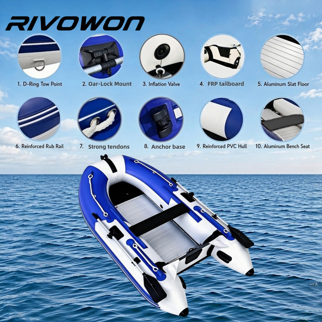 Blue  white Inflatable Dinghy Boat