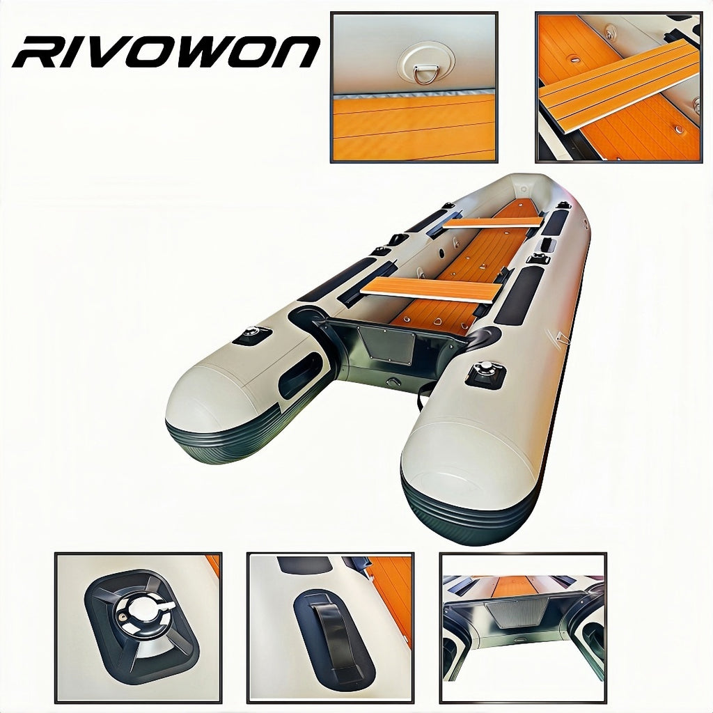 RIVOWON SD400 Inflatable Dinghy  Air Floor with EVA Decking