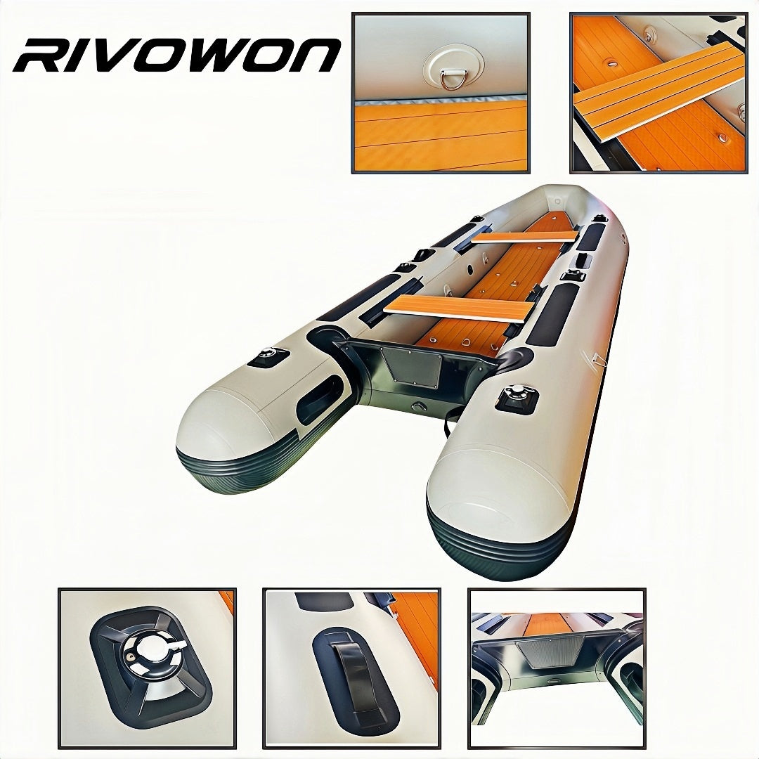 RIVOWON SD400 Inflatable Dinghy  Air Floor with EVA Decking