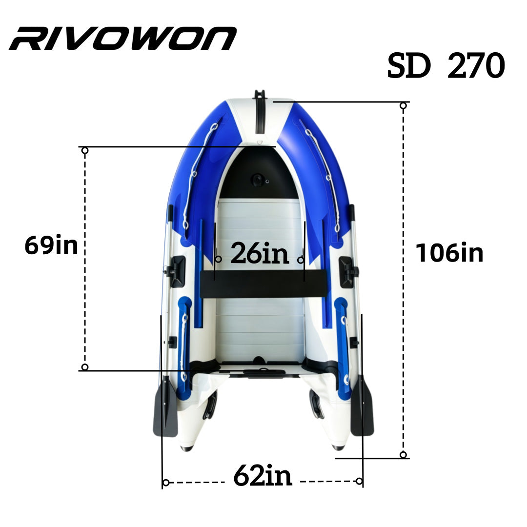 Blue  white Inflatable Dinghy Boat