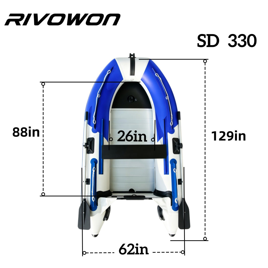 Blue  white Inflatable Dinghy Boat