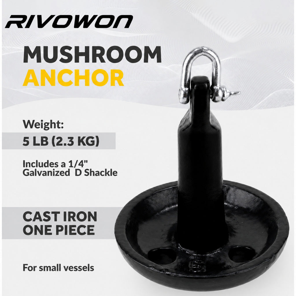 4 colors Cast Iron Mushroom Anchor with Galvanized D Shackle