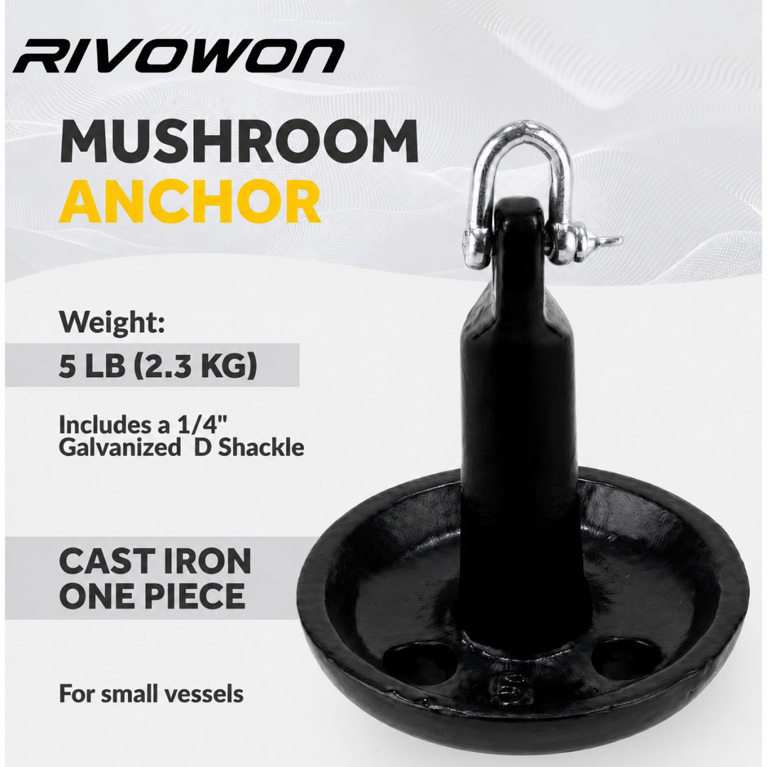 4 colors Cast Iron Mushroom Anchor with Galvanized D Shackle