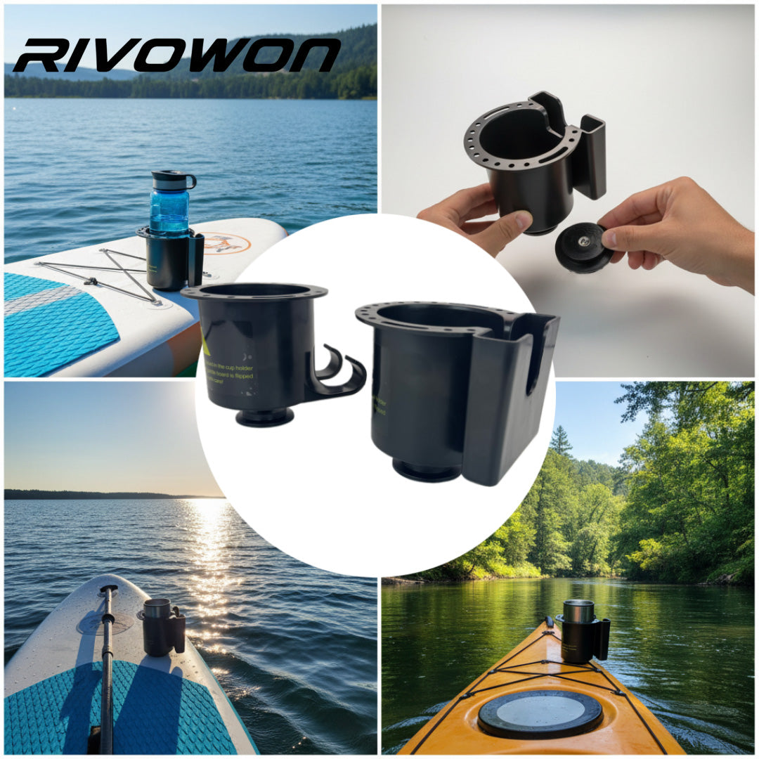 SUP Cup Holder with Paddle Hook & Phone Storage Slot