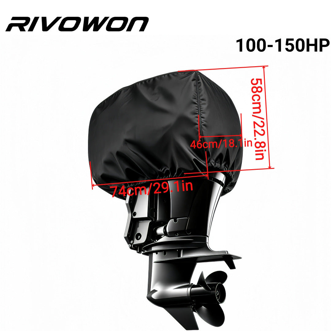 waterproof 600D Oxford outboard motor cover dimension diagram for 100-150HP boat engines