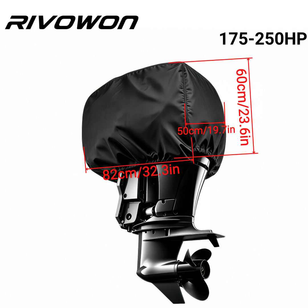 waterproof 600D Oxford outboard motor cover dimension diagram for 175-250HP boat engines