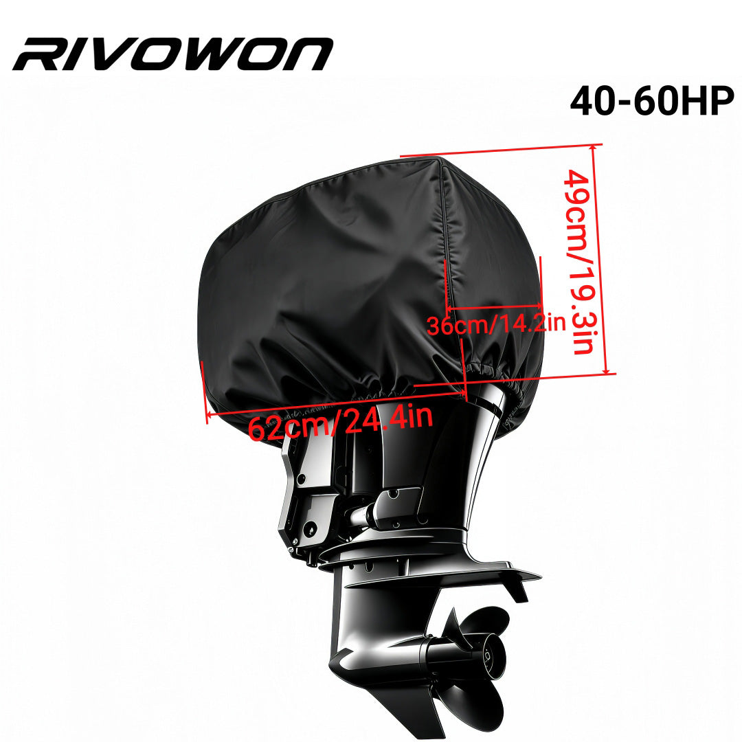 waterproof 600D Oxford outboard motor cover dimension diagram for 40-60HP boat engines
