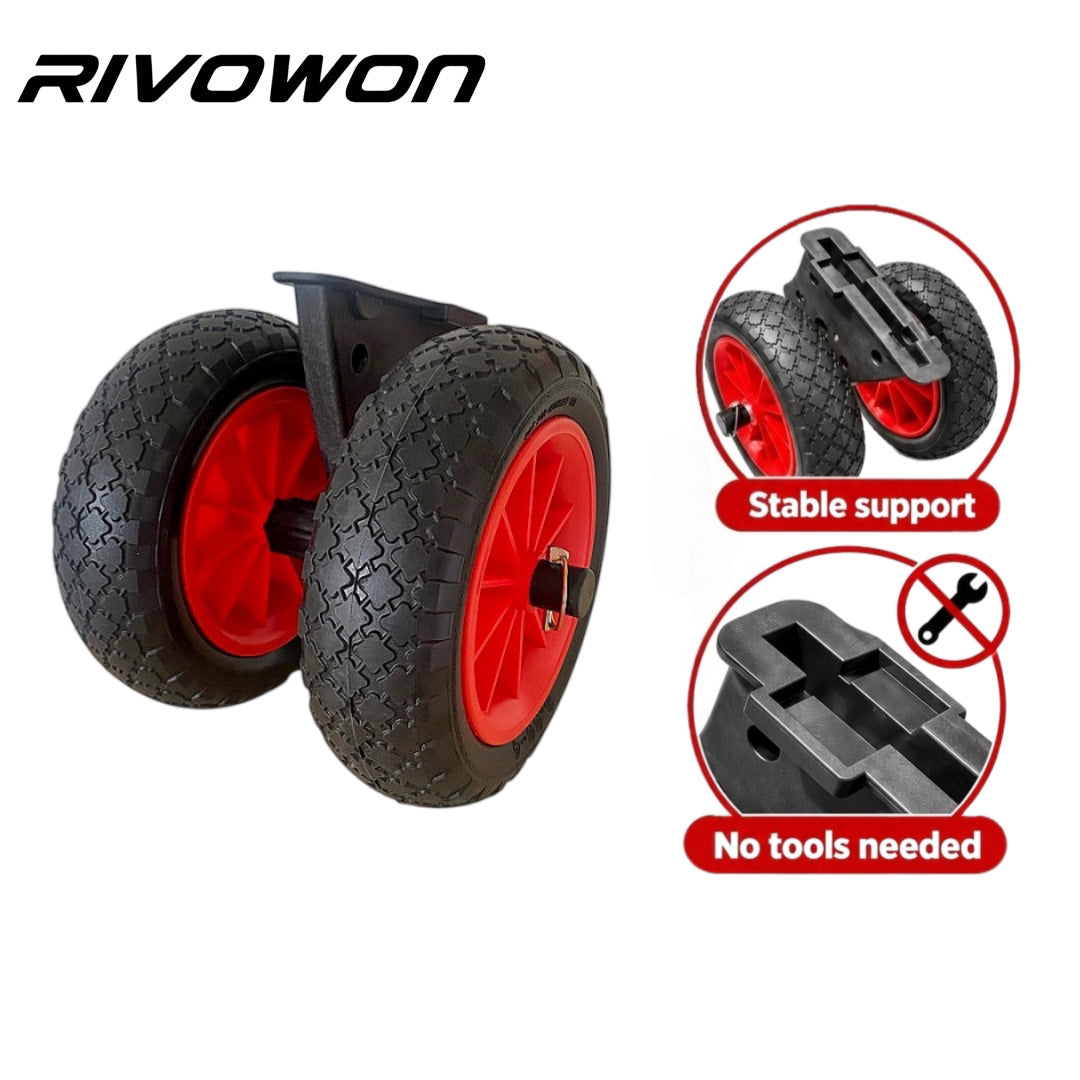Tool-Free Fin-Slot SUP Dolly Cart, dual wheel paddle board carrier with stable support