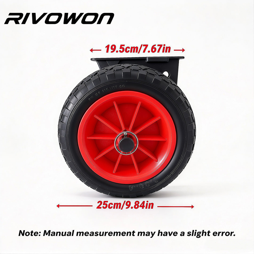 All-Terrain SUP dolly wheel dimension diagram for fin-slot paddle board carrier